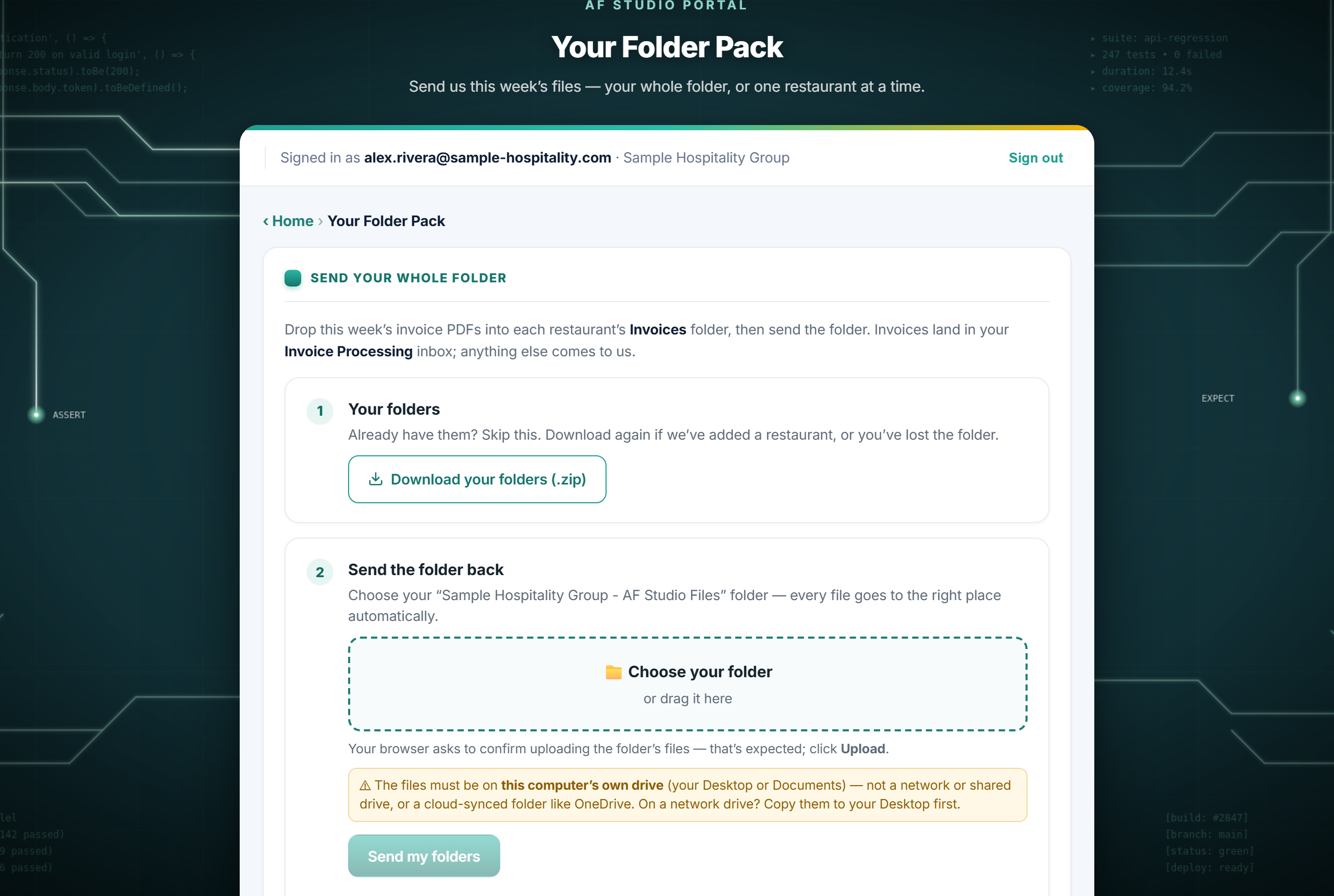 Your Folder Pack — download your folders and send them back